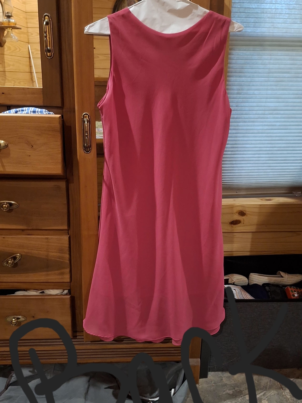 Sleeveless Embellished Fuchsia A-Line Beaded Dress - Picture 3 of 12